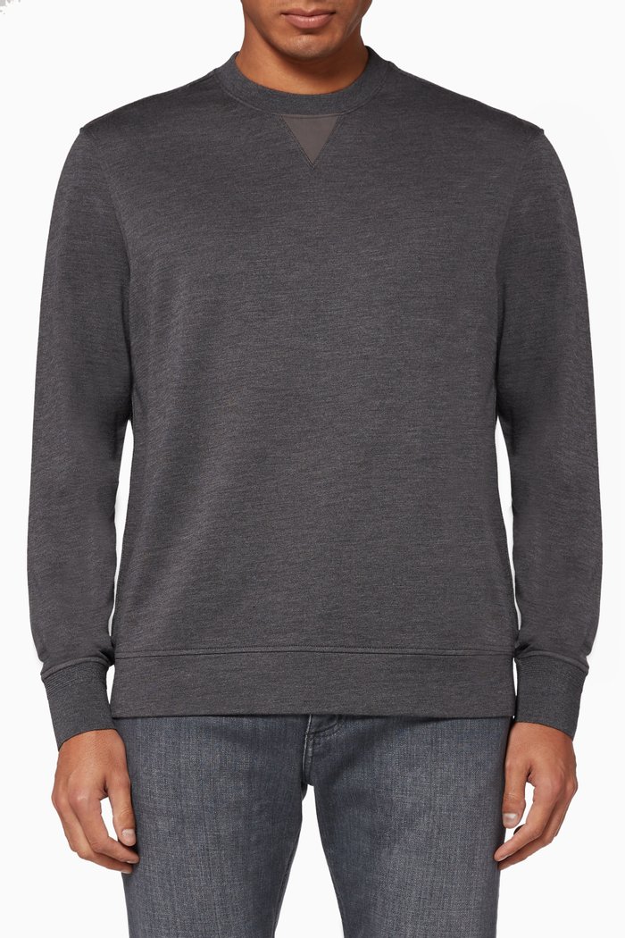 

Crewneck Wool Sweater, Grey