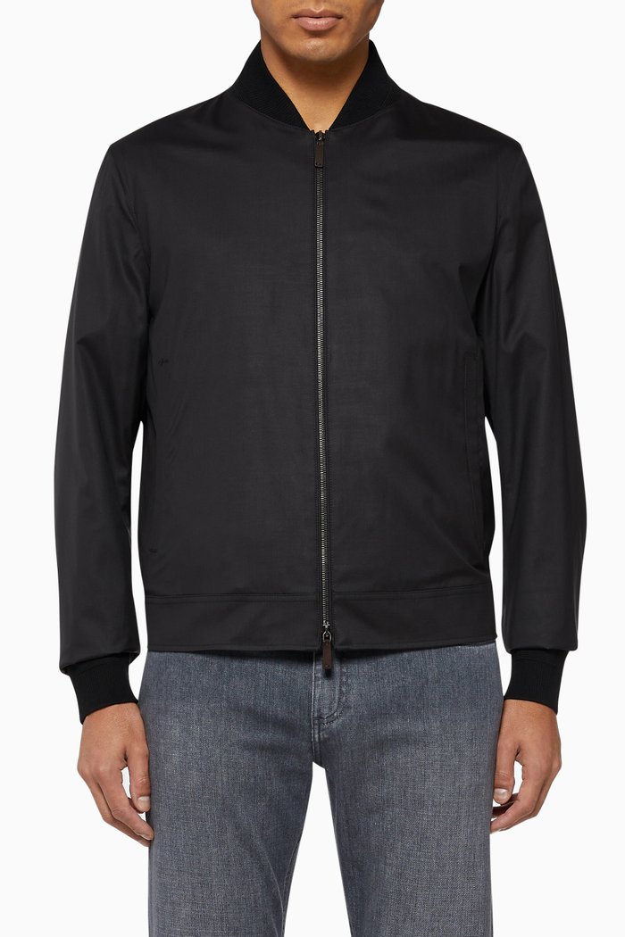 

Silk Bomber Jacket, Black