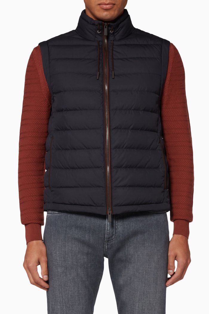 Quilted Puffer Vest, Blue