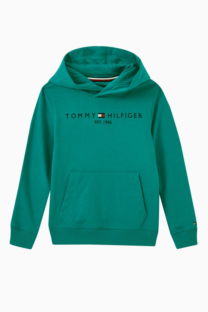 

Logo-Print Hooded Sweatshirt in Cotton, Green