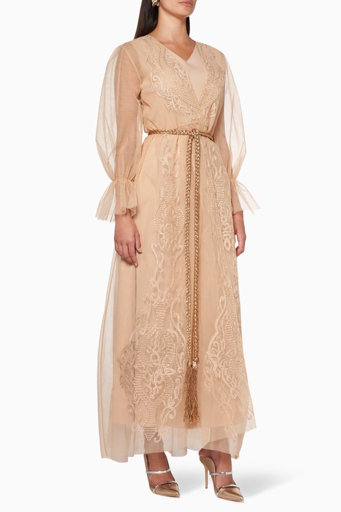 

Embroidered Kaftan, Set Of Two, Neutral