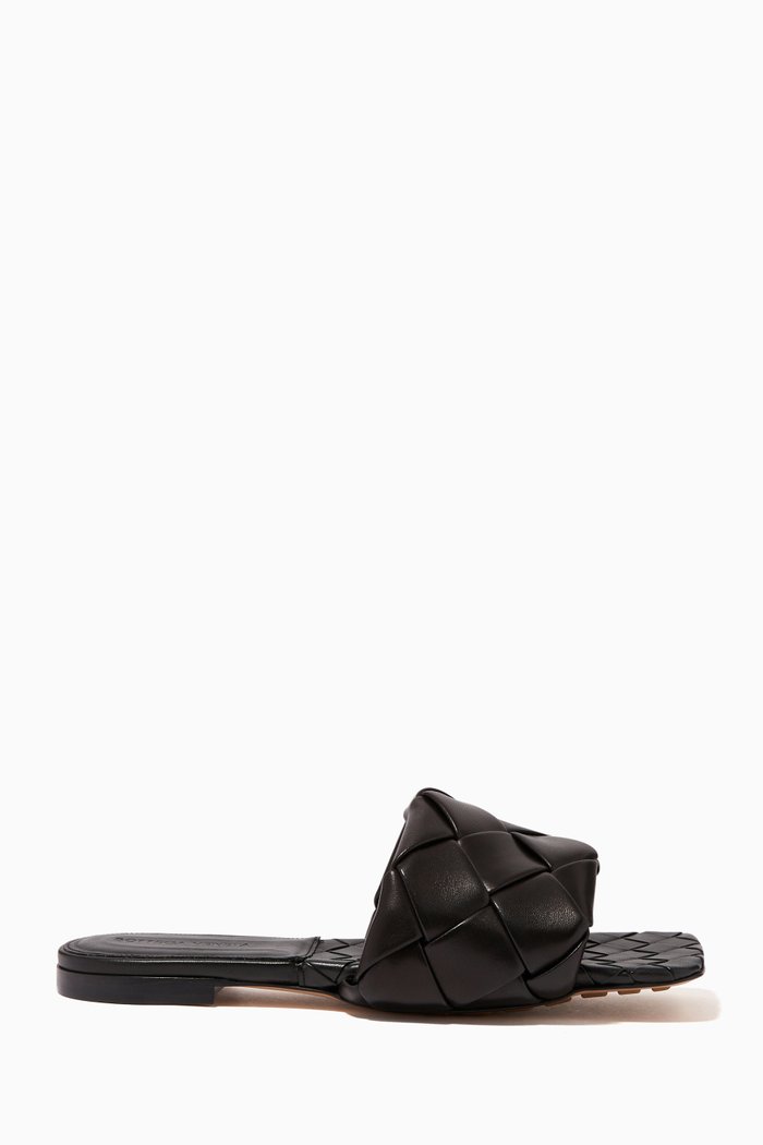 

The Lido Flat Sandals in Nappa, Black