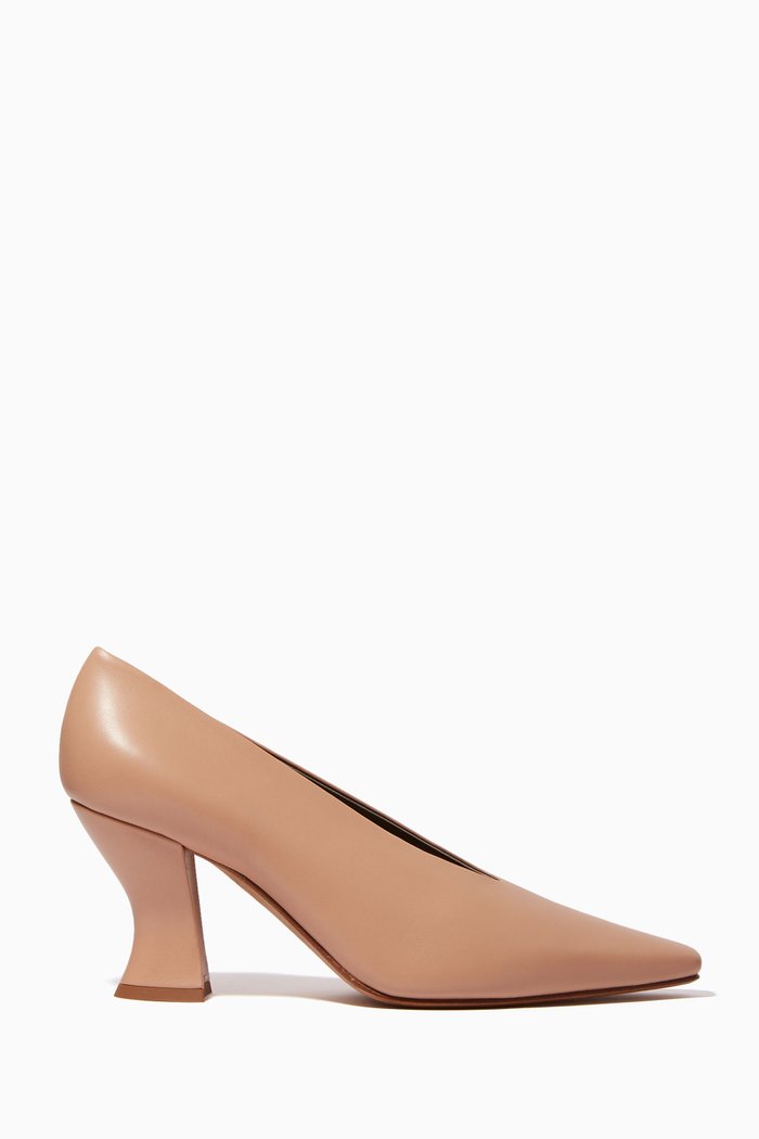 

Almond Nappa Leather Pumps, Pink