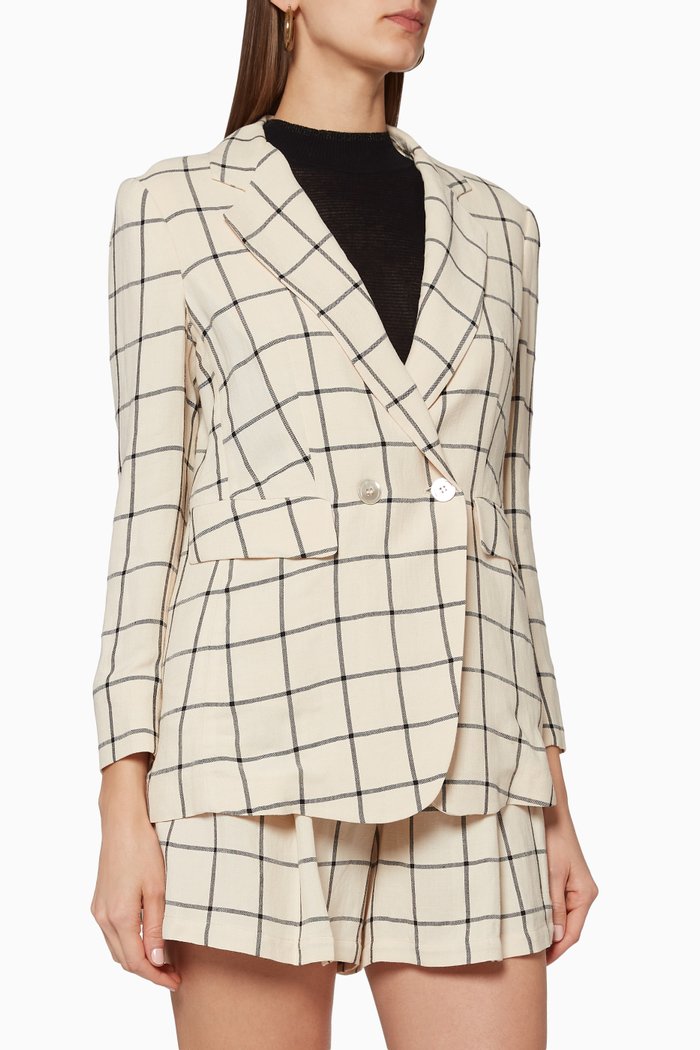 

Cesare Checkered Jacket, White