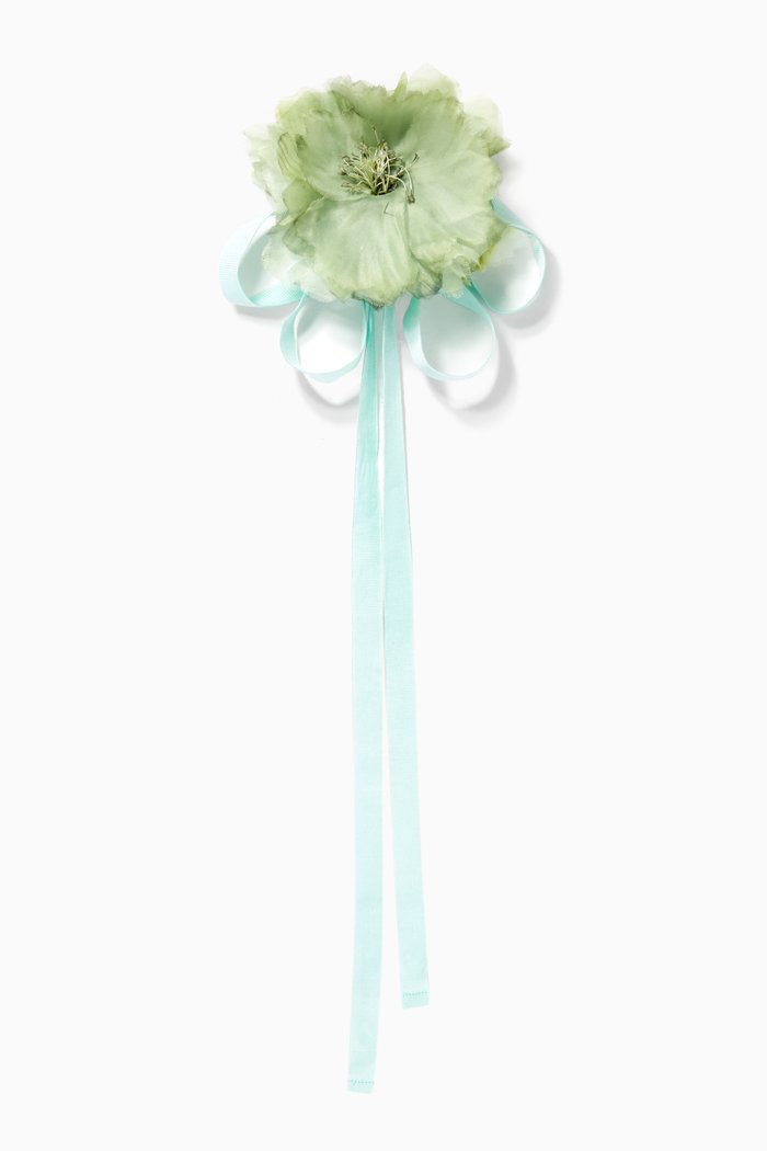 

Zucca Silk Flower Brooch, Green