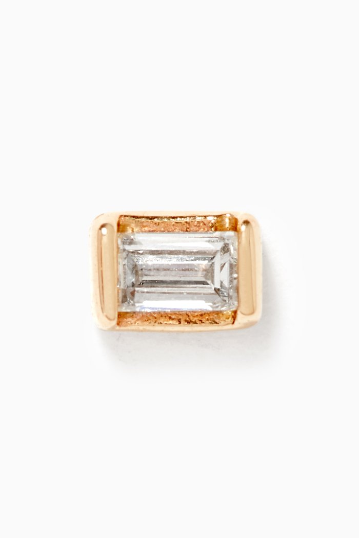 

Teeny Baguette Diamond Piercing Earring in 14kt Yellow Gold