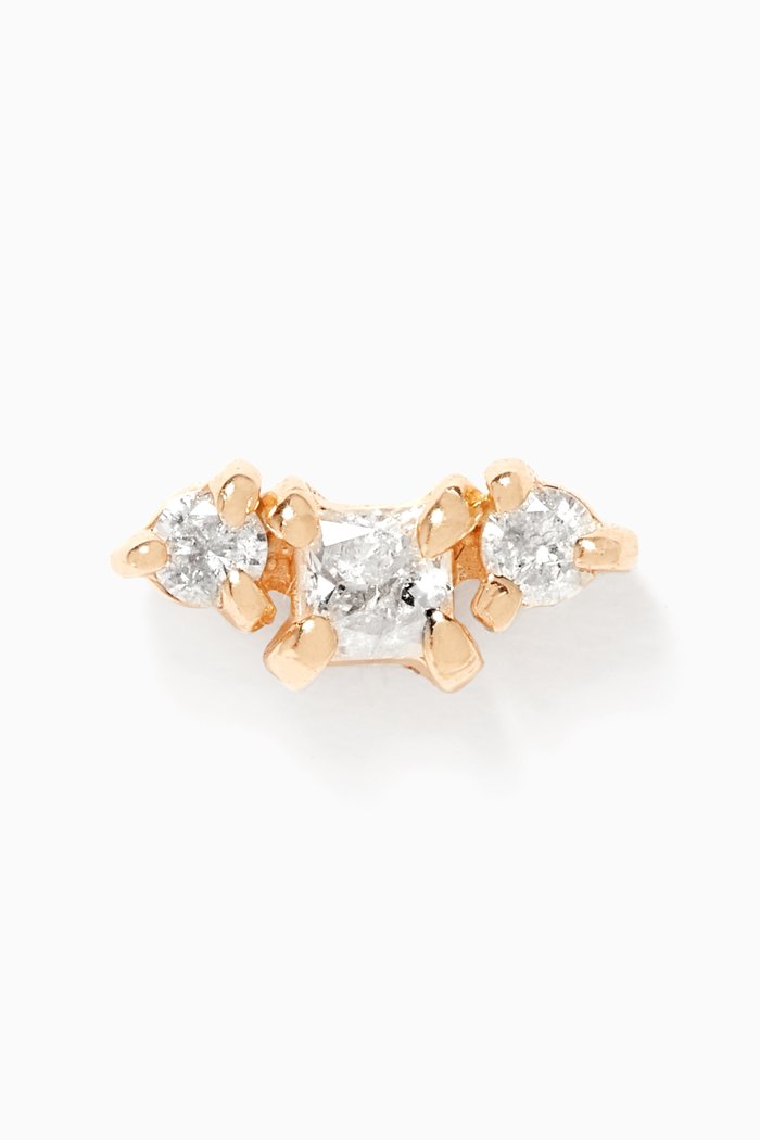 

Ornate Trifecta Diamond Piercing Earring in 14kt Yellow Gold