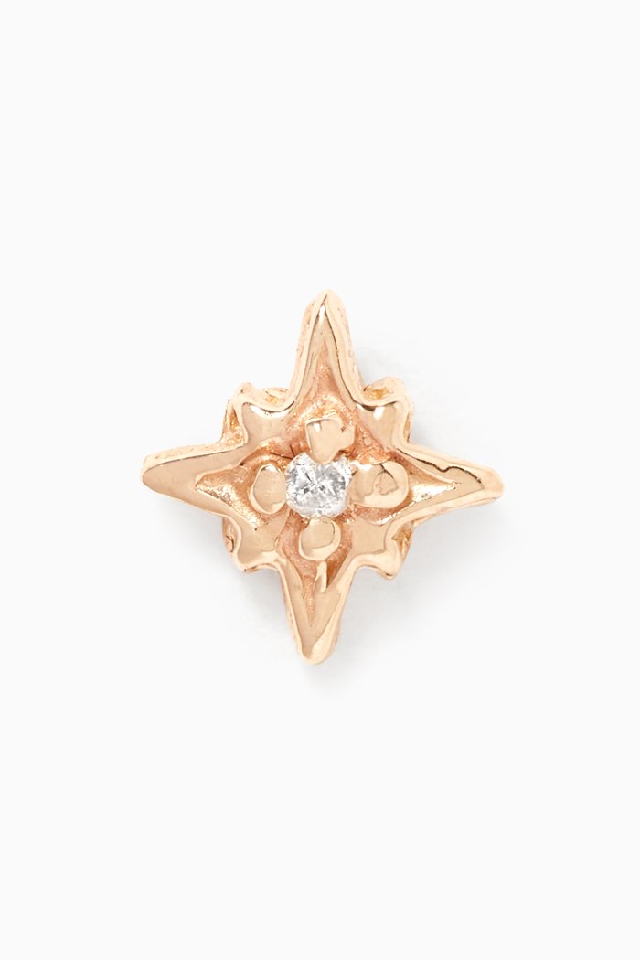 

North Star Diamond Piercing Earring in 14kt Yellow Gold