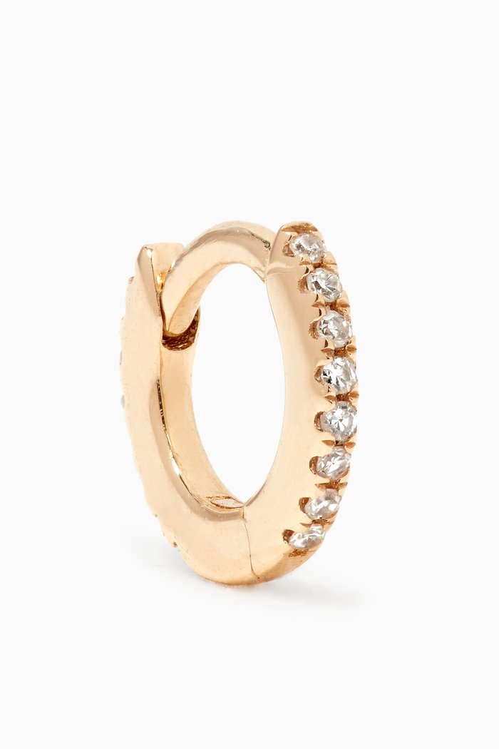

Small Diamond Eternity Huggie Earring, Yellow