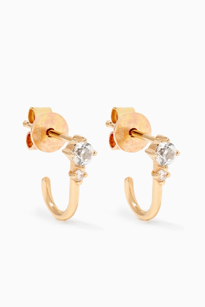 

Topaz & Diamond Mini Hook Earrings, Yellow