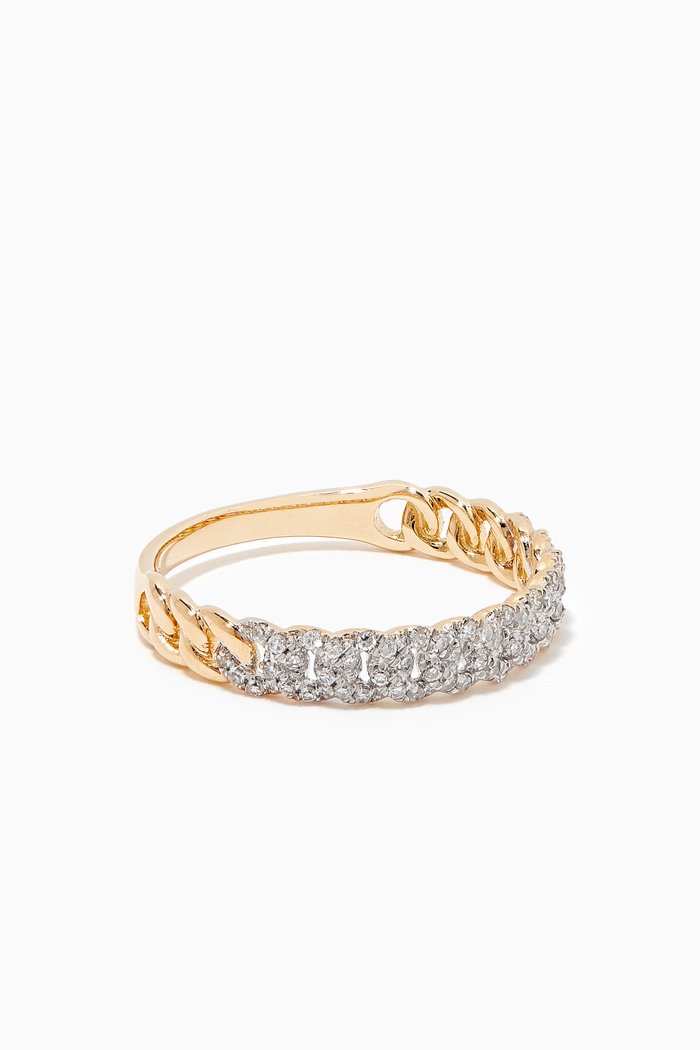 

Fine Diamond Pavé Chain Ring, Yellow