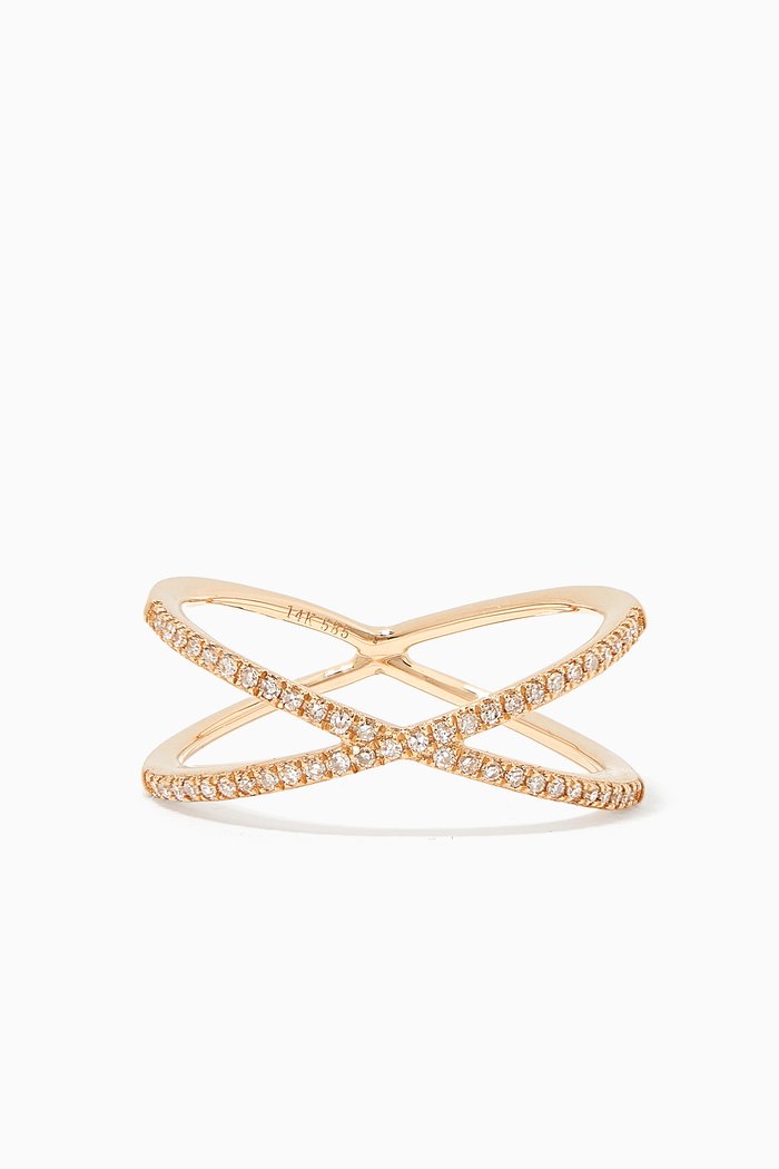 

Diamond Pavé X Ring, Yellow