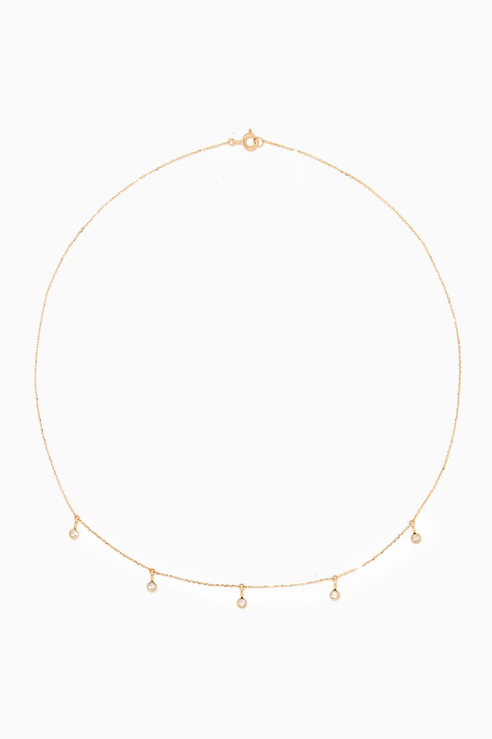 

Dainty Topaz Charm Necklace, Yellow
