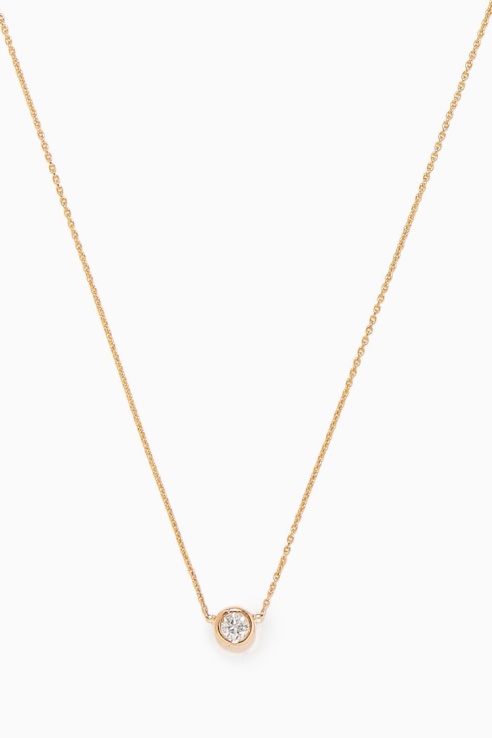 

Small Round Diamond Necklace in 10kt Yellow Gold