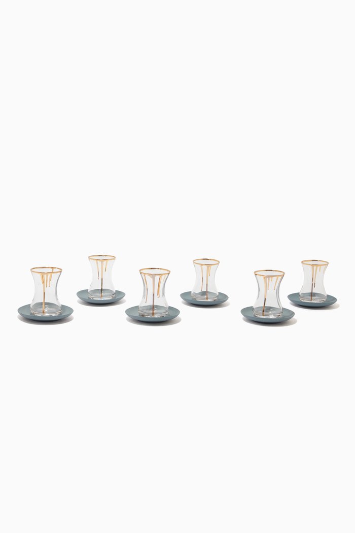 

Sage Community Tea Cups, Set of 6, Multicolour