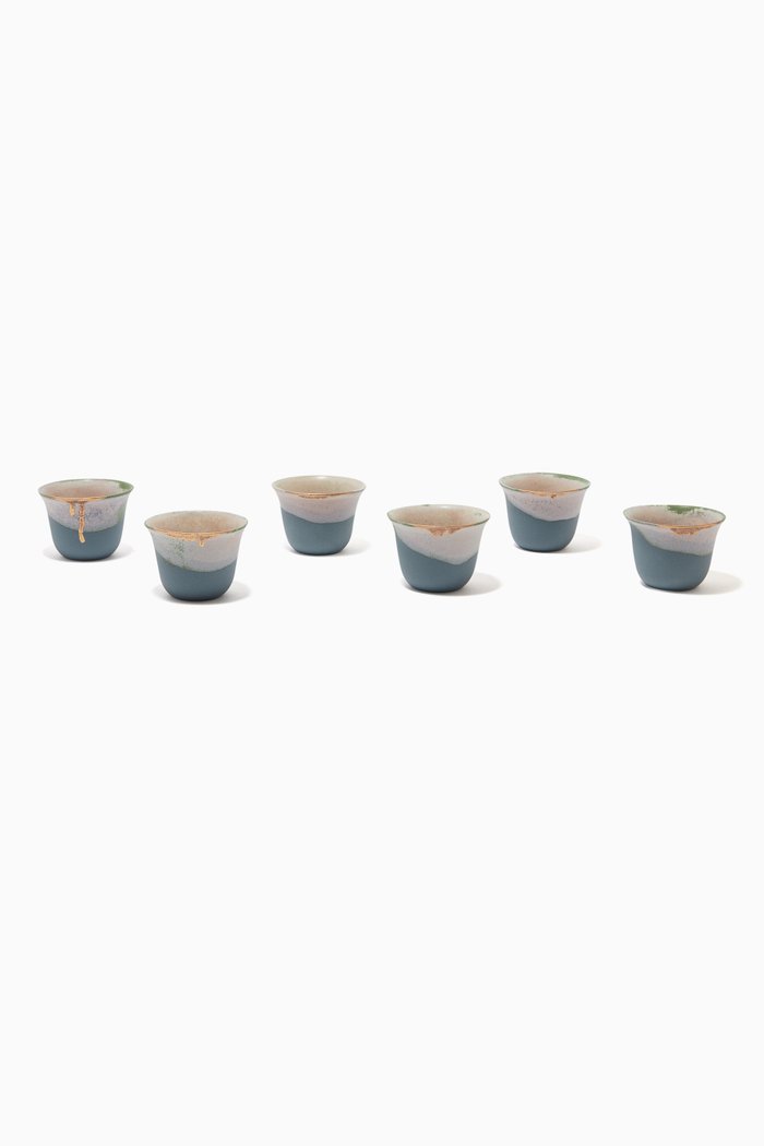

Sage Less Coffee Cups, Set of 6, Multicolour