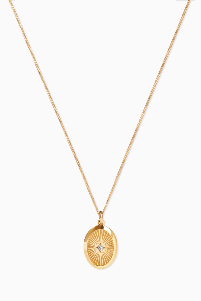 

Inez White Diamond Necklace in Gold Plated Sterling Silver, Yellow