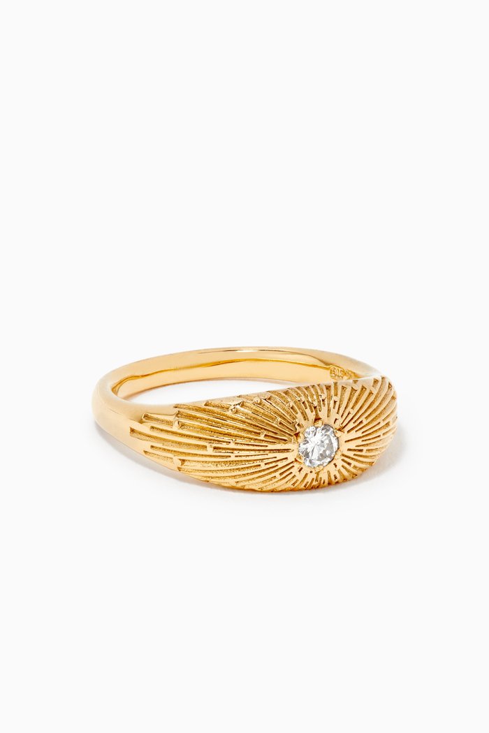 

Inez White Diamond Ring in Gold Plated Sterling Silver, Yellow
