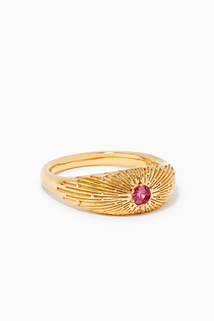 

Inez Pink Sapphire Ring in Gold Plated Sterling Silver, Yellow