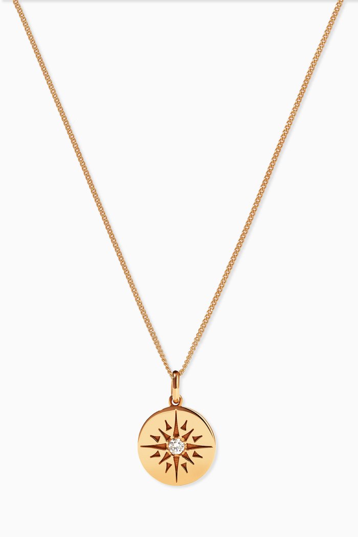 

Ursa Large White Diamond Necklace in Gold Plated Sterling Silver, Yellow
