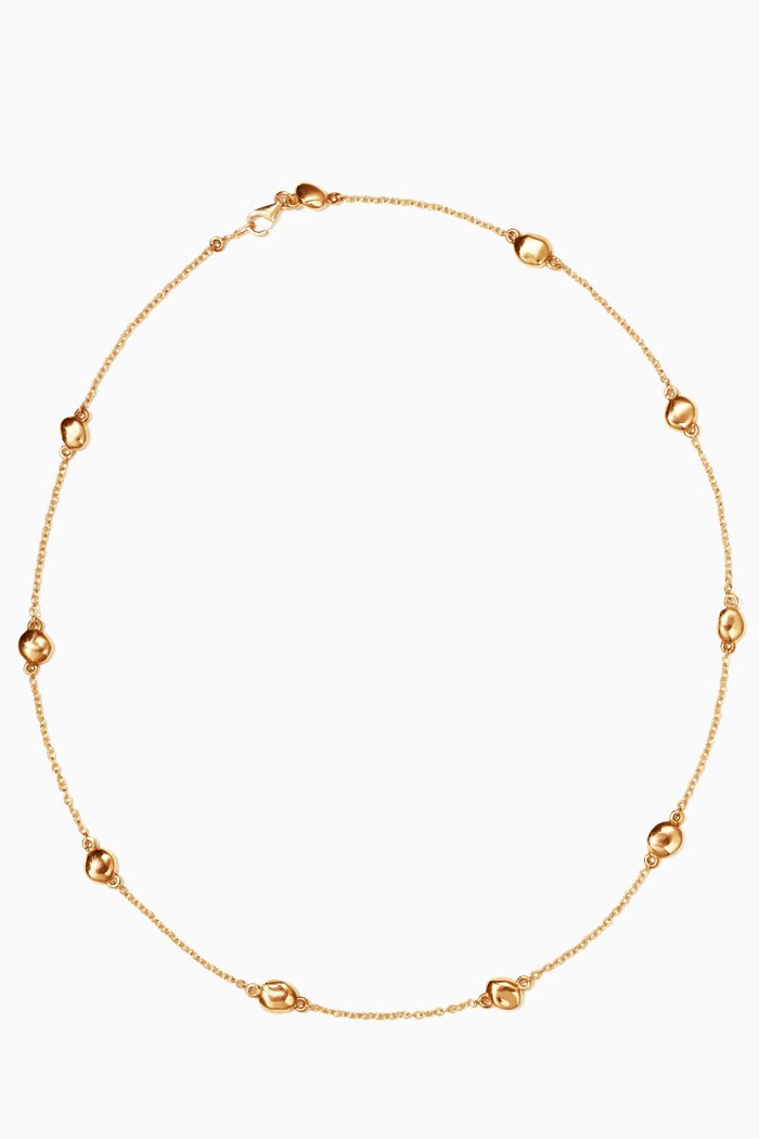 Pebble Chain Necklace in Gold Plated Sterling Silver, Yellow