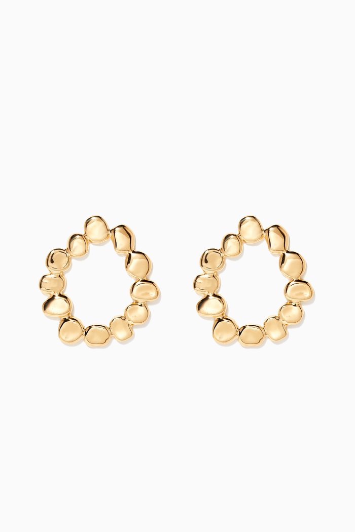 

Pebble Disc Earrings in Gold Plated Sterling Silver, Yellow