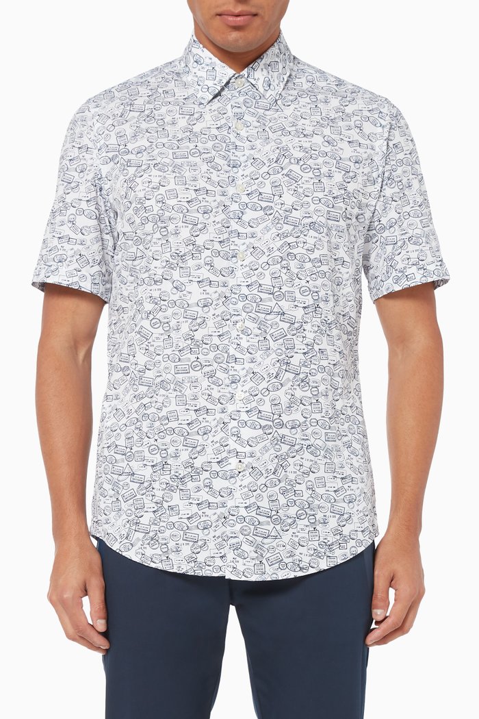 Luka F Printed Shirt, Blue