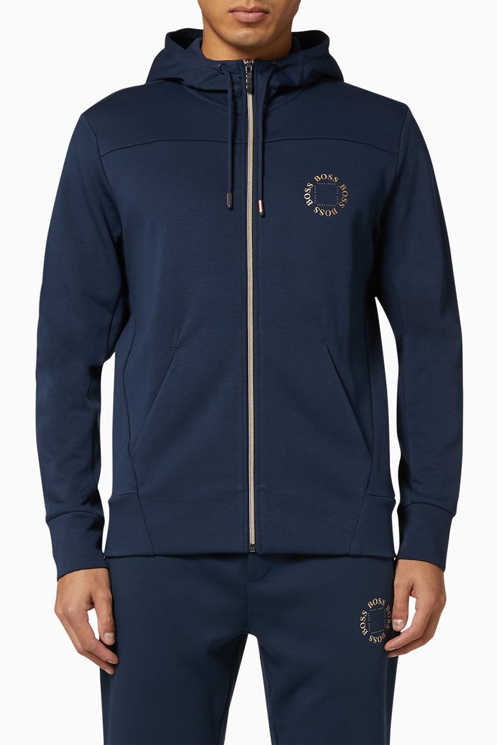 

Saggy Circle Metallic Logo Sweatshirt, Blue