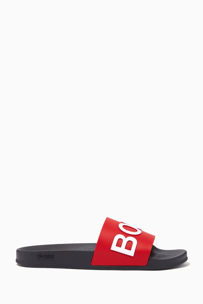 

Logo Pool Slide Sandals, Blue