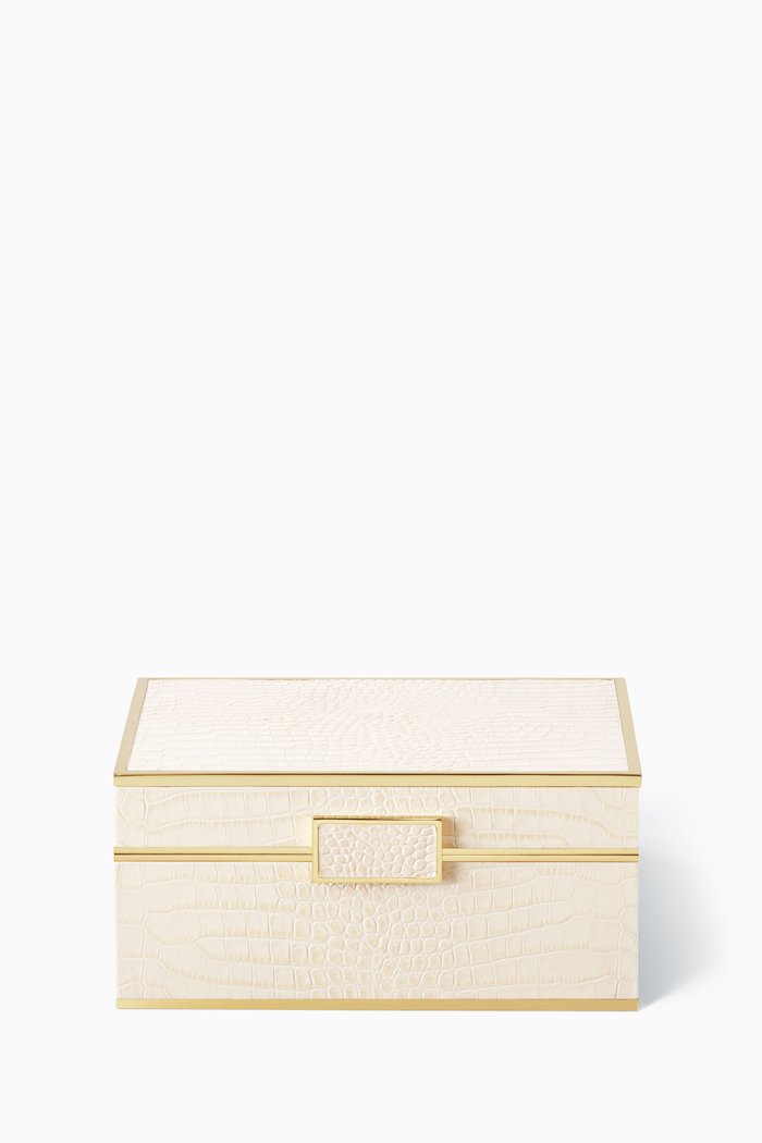 

Small Leather Jewelry Box, Neutral