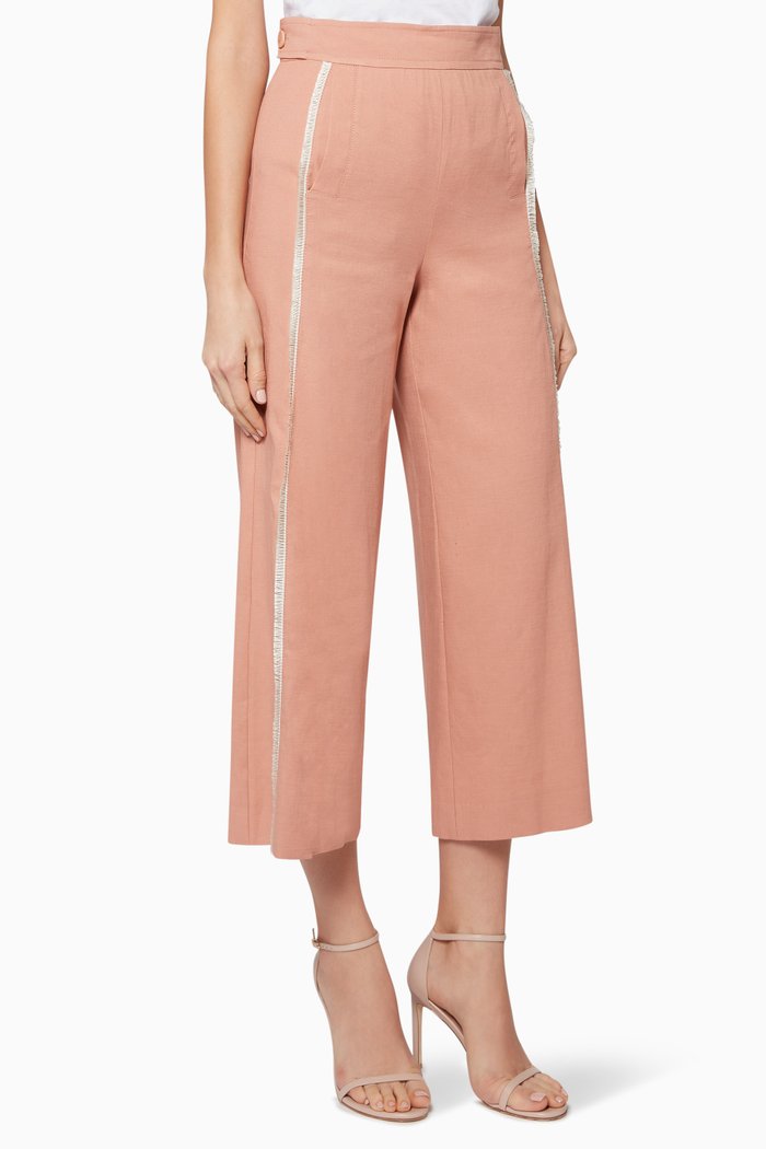 

Fit & Flare Cropped Pants, Pink