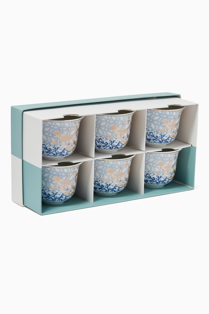 

Kunooz Arabic Coffee Cup Gift Box, Set of 6, Multicolour