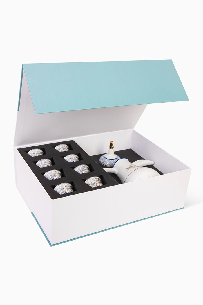 

Kunooz Dallah & Coffee Cup Set, Multicolour