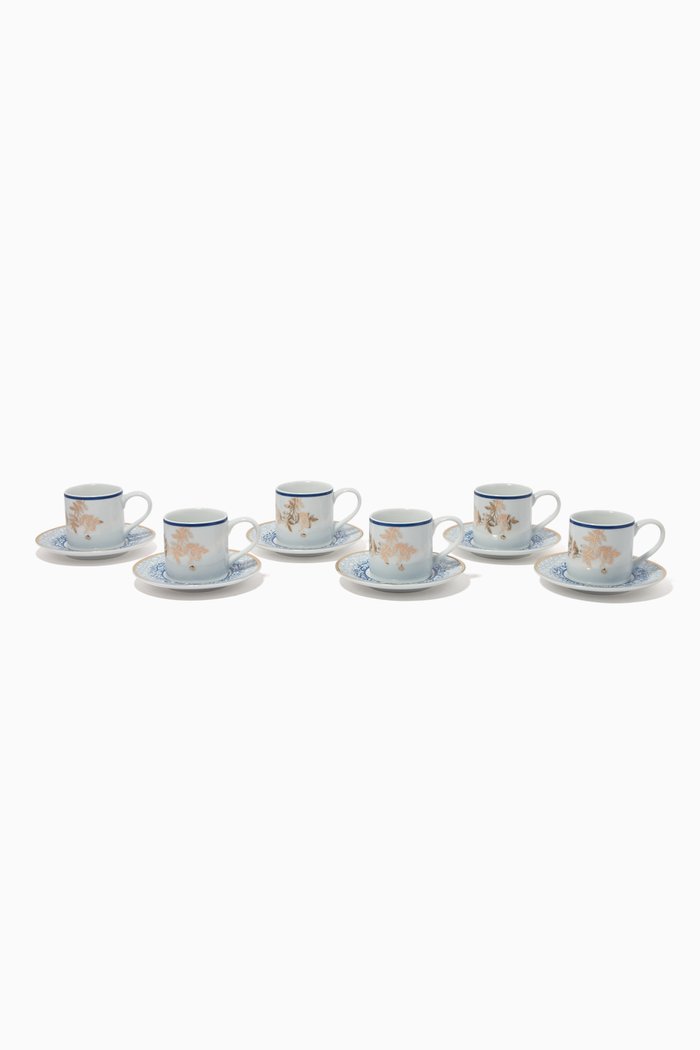 

Kunooz Espresso Cup & Saucer Gift Box, Set of 6, Multicolour