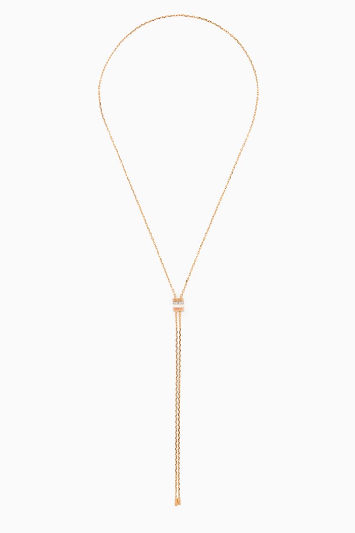

Quatre White Edition Small Model Tie Necklace, Gold