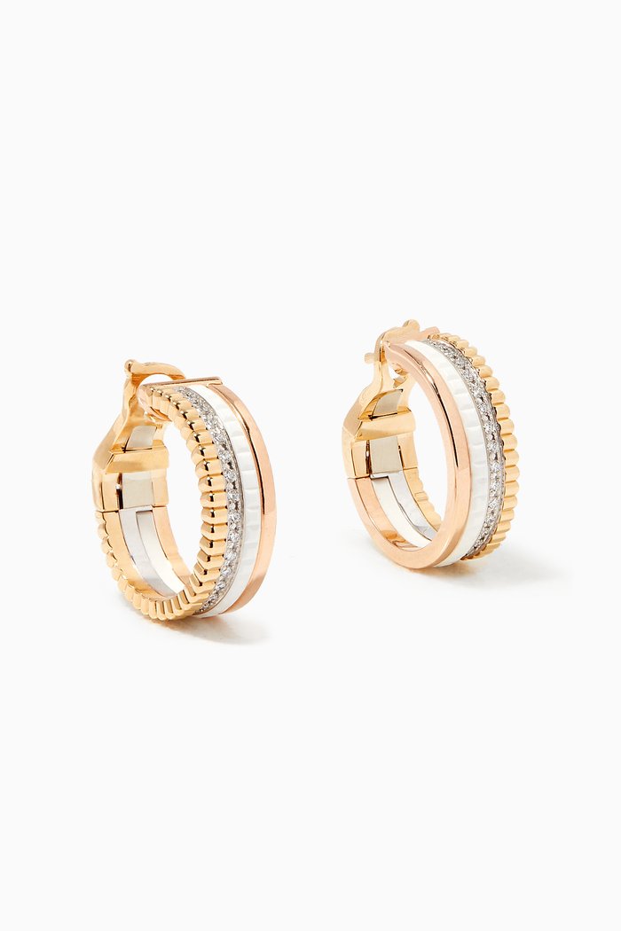 

Quatre White Edition Diamond Hoop Earrings in 18kt Gold