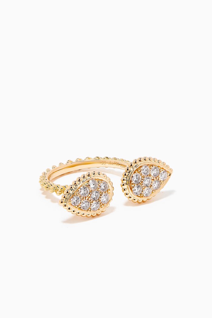 

Serpent Bohème Double S Motif Diamond Ring in 18kt Yellow Gold