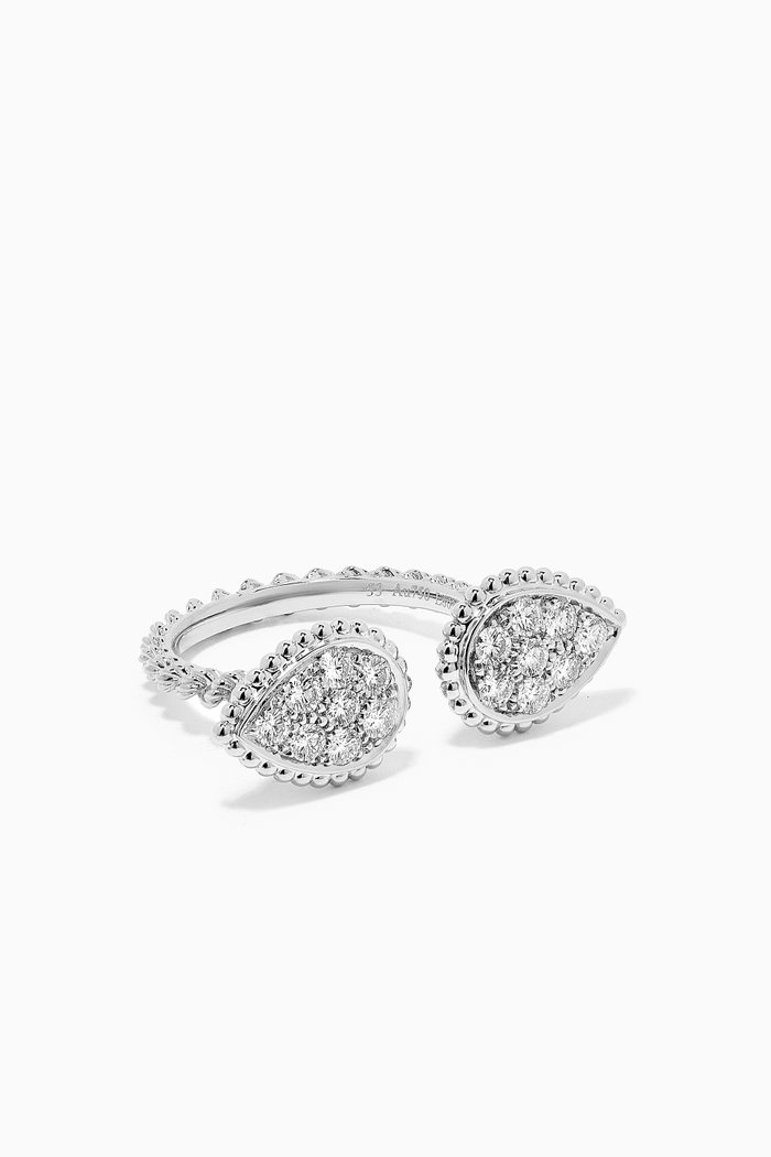 

Serpent Bohème S Motifs Diamond Ring in 18kt White Gold, Silver