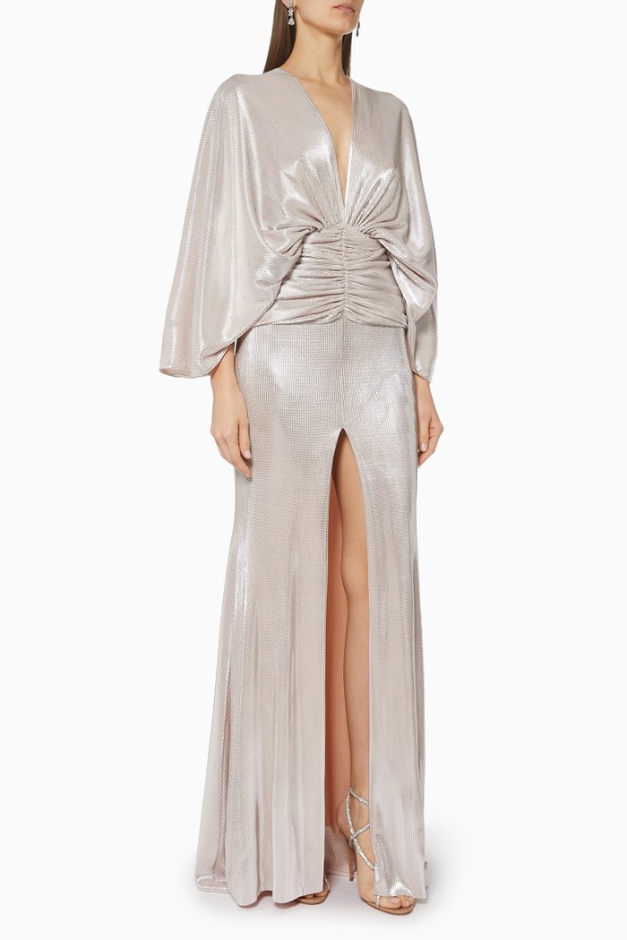 

Gaufre Maxi Dress, Silver