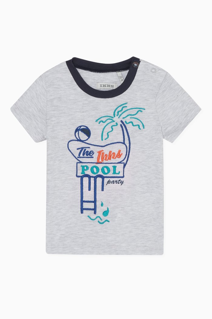 

'The IKKS Pool Party' Cotton T-Shirt, Grey
