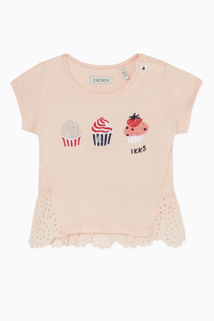 

Embroidered Cupcakes T-Shirt, Pink