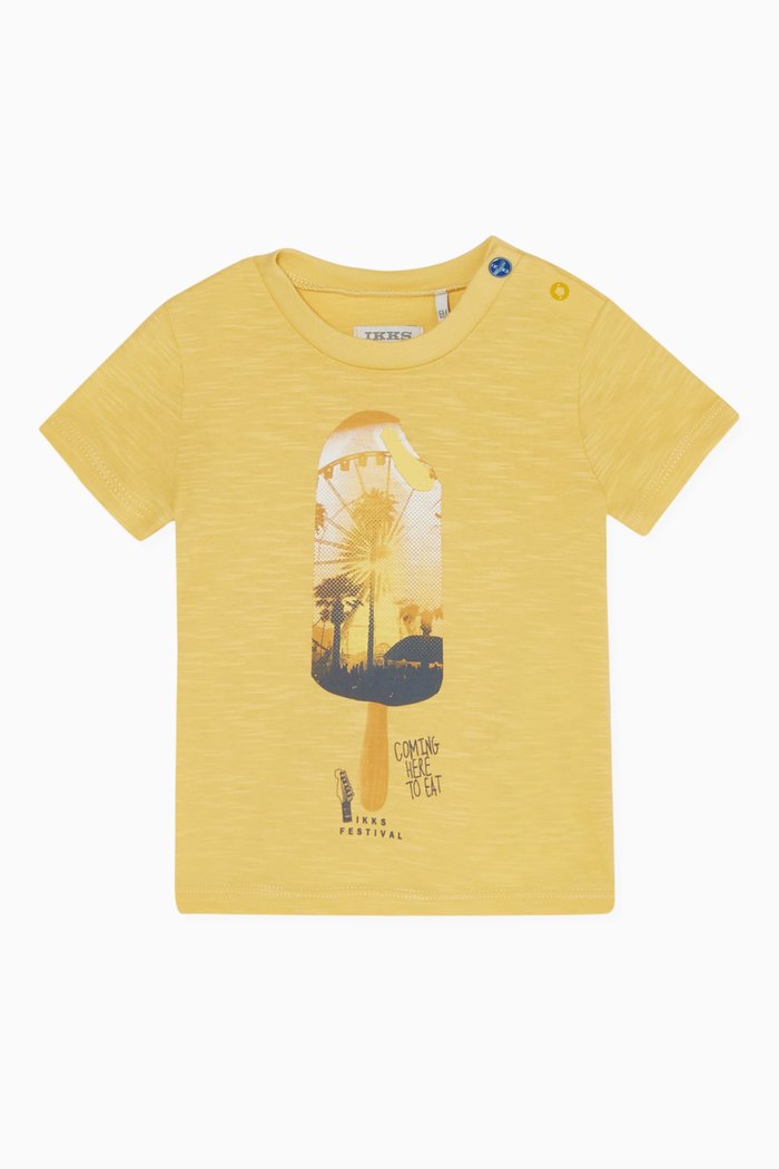 

Ice Cream Print Cotton T-Shirt, Yellow