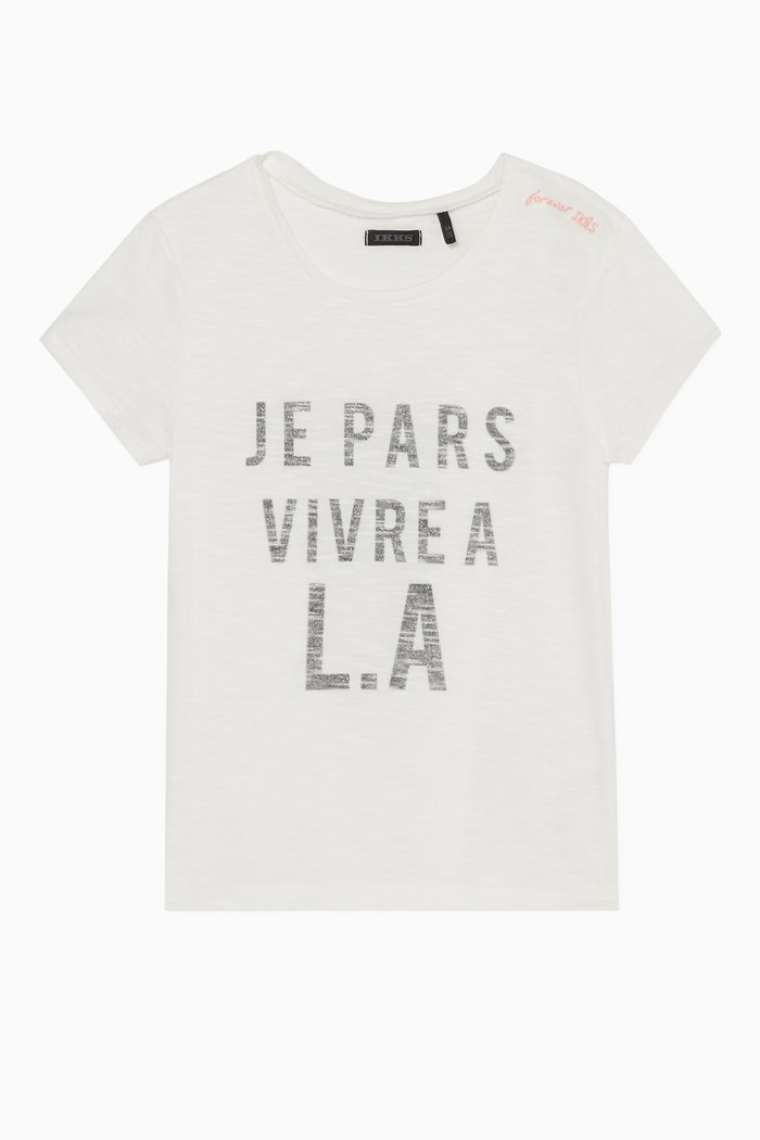 

Glitter Print Cotton T-Shirt, White