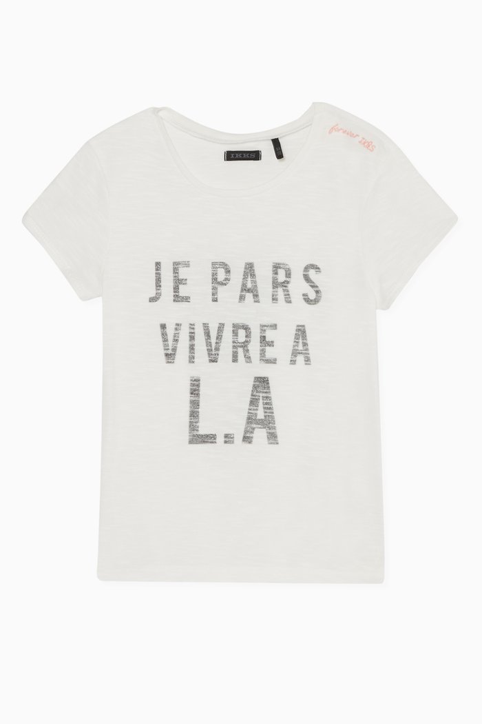 

Glitter Print Cotton T-Shirt, White