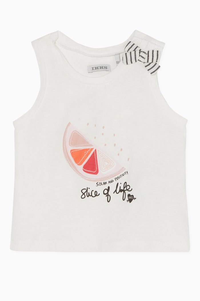 

Glitter Watermelon Print Vest, White