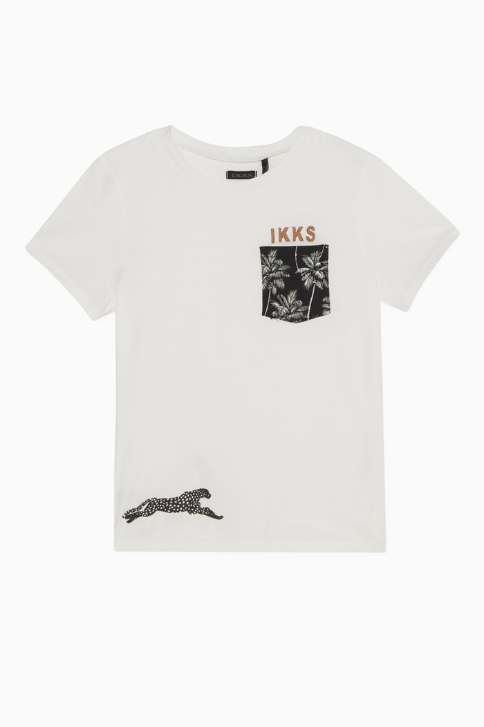 

Printed Pocket Cotton T-Shirt, White