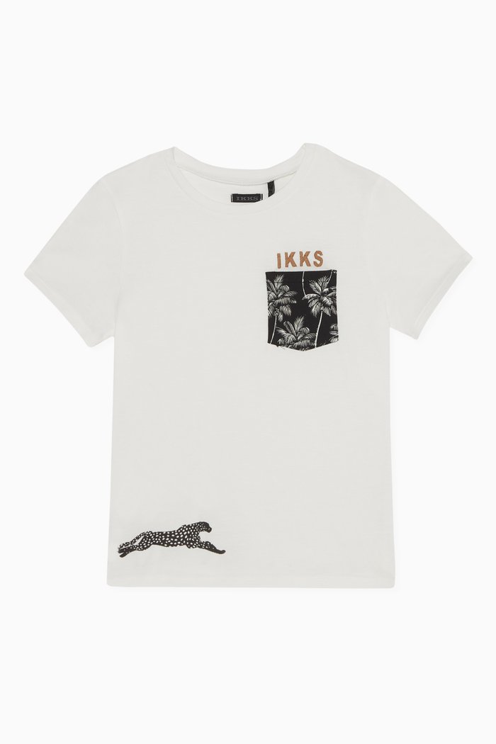 

Printed Pocket Cotton T-Shirt, White