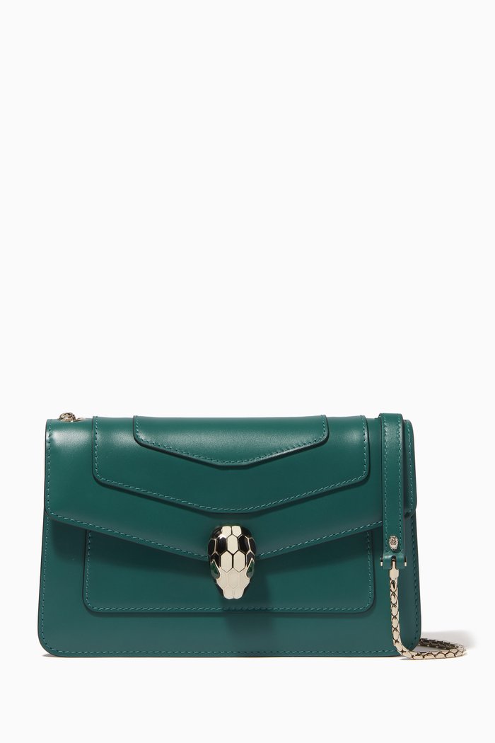 

Serpenti Forever Flap Cover Shoulder Bag, Green