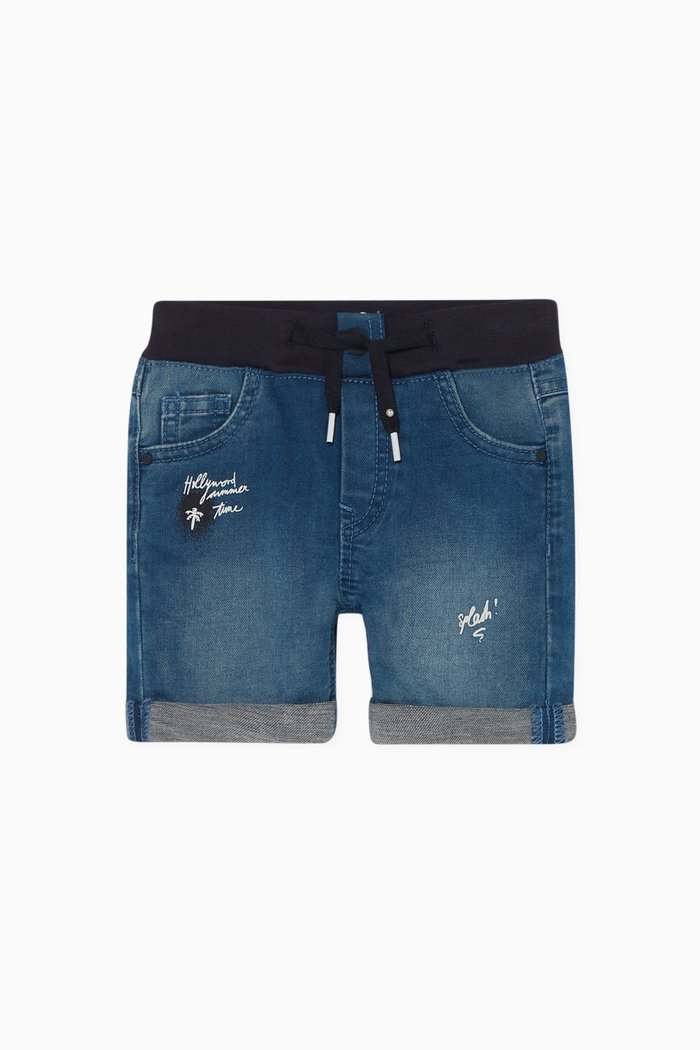 

Denim Bermuda Shorts, Burgundy