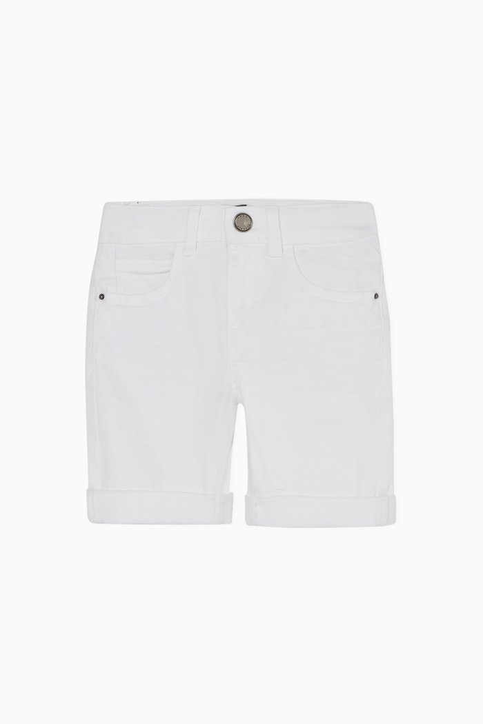 

Denim Bermuda Shorts, White